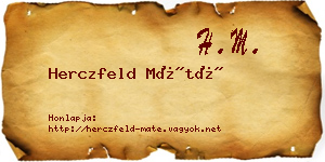 Herczfeld Máté névjegykártya